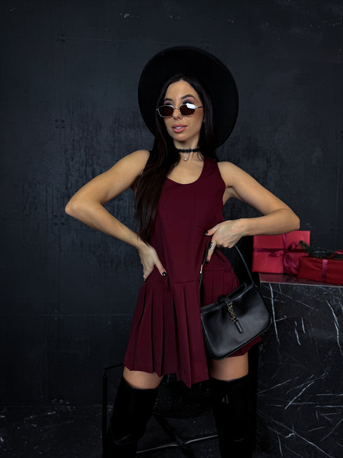 2in1 dress + jacket "SCHOOL GIRL" - BORDO
